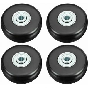 4 piècesRoulette de valise, roulette de réparation de valise à bagages robuste 50 mm en caoutchouc muet roue pivotante universelle de rechange transport remplacer la roulette pour valise/bagage - Neuf