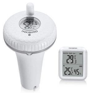 Thermomètre Piscine Flottant sans Fil Radio, Thermomètre de Température d'eau Lcd avec Récepteur Numérique Exterieur Interieur pour Aquarium,Spa,Étang à Poissons - Neuf