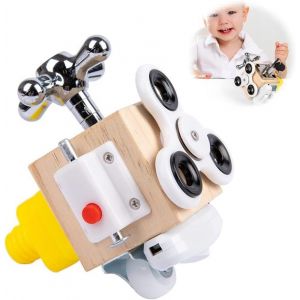 Cube d'activit&eacute;s en bois pour b&eacute;b&eacute; - Jouet &eacute;ducatif Montessori 7 en 1, jouet anti-stress portable pour enfants &agrave; partir de 36 mois - Neuf