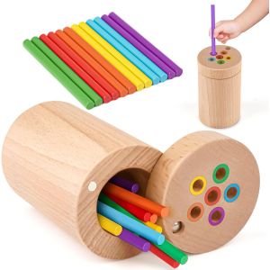 ERYI-Jouet Bebe Montessori Jouet En Bois, Motricité Fine Jeu Éducatif Pour Apprendre À Compter Et Les Couleurs Jouet Enfant Cadeau Fille Garçons 2 3 4 Ans - Neuf