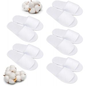 Maas-Chausson Invités, Pantoufles Hôtel, 5 Paires À Semelles Souples, Bout Ouvert Lavable Et Réutilisables, Chaussons D'invités, Pantoufle Maison Unisexes - Neuf