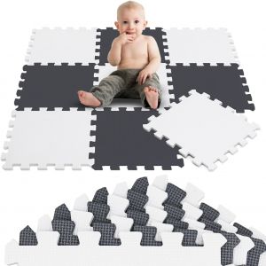 9 Pièces Tapis De Sol Bébé Dès Le Premier Mois - 30x30 Cm Dalles En Mousse Eva - Surface De Jeu Douce Pour L'éveil - Carrés Puzzle Antidérapants - Revêtement Pour La Chambre Des Petits - Neuf