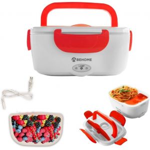 Jexnovashop-Gamelle Chauffante &Eacute;lectrique Portable 40w, 2 R&eacute;cipients Amovibles 1,5 Litre, Lunch Box Chauffante Pour Camion, Beb&eacute;, Ecole, Bureau (Rouge) - Neuf