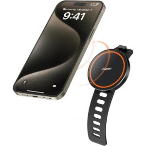 Support magn&eacute;tique pour salle de sport et v&eacute;lo de fitness, &eacute;quipement d'entra&icirc;nement, poussette et guidon de chariot compatible avec smartphones de 4,7 &agrave; 6,5 pouces - Neuf