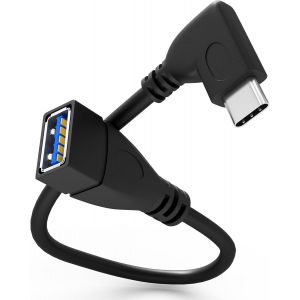 KALANKA-Adaptateur USB-C 3.0 USB-C m&acirc;le vers A femelle env. 16,5 cm Fiche coud&eacute;e 90&deg; OTG 5 Gbit/s - Neuf