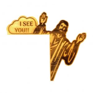 Hjlian Panneau D'angle De Porte Jesus, Je Te Vois, Decoration De Porte En Bois, Panneau A Angle Droit, Decoration D'angle De Porte Amovible Amusante - Neuf