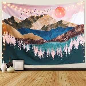 Tenture murale soleil et de la lune, mandala, indien, bohème, hippie, couverture, décoration murale pour la chambre à coucher, salle de séjour, serviettes de plage (couleur, M/150 cm x 130 cm) - Neuf