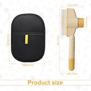 2 Pi&egrave;ces Gant De Retrait De Poils Animaux,Gant Ramasse Poils Animaux &Agrave; Double Sens,Gant Anti Poils Animaux Noir Avec Peigne D&eacute;m&ecirc;lant Pour Meubles,Tapis,Chats Et Chiens - Neuf