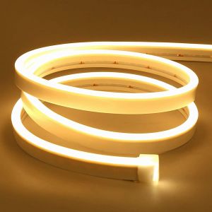 Ruban Led 2m,Bandes Led Néon Blanc Chaud 12v 3000k Dimmable,Étanche Flexible,Bande Lumineuse Led Silicone Diy Avec Alimentation Et Contrôleur Pour Décoration Intérieur Extérieur - Neuf