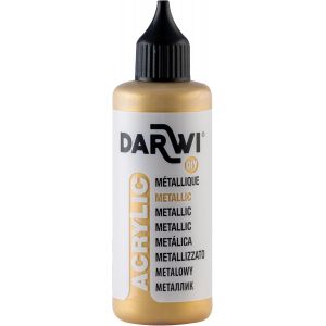 Un Flacon De Peinture Acrylique Métallique - Coloris Or - 80 Ml - Darwi Acrylic - Neuf