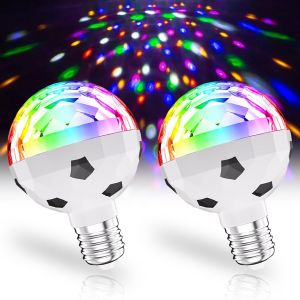 Boule Disco Led E27, 6 W, Lampe Disco Rvb, Pivotante À 360°, Éclairage De Fête, Éclairage Disco Led Rvb 7 Couleurs, Effets De Lumière, Décoration De Fête D'Anniversaire[AMP747999] - Neuf