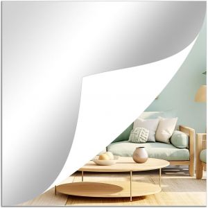KAL-Lot De 40 Miroirs Muraux À Coller Sur Le Mur, 2,5 Mm, En Plastique Acrylique, Sans Verre, Autocollants Carrés Pour Salle De Bain, Chambre À Coucher, Décoration D'Intérieur - Neuf