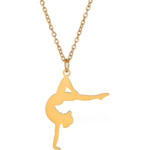 Kal-Inspiration Gymnastique Pendentif Collier Ballet Ballerine Sport Danse Solo Usa Gymnastique Choker Équipe Bijoux Fille Femme Coach Fille - Neuf