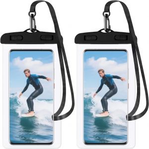 2 Pièces Pochette Etanche Smartphone Sac Pochette Telephone Portable Etanche pour 15/14/13/12/11 et d'autres Modèles, Jusqu'à 6,7 Pouces, Convient à Un Usage Quotidien-Noir - Neuf