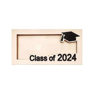 2024 Personnalis&eacute; Graduation Argent Cadeau Holder Noir - Neuf