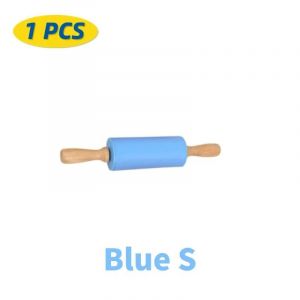 Tapis De Cuisson En Silicone Noir,Tapis De Pétrissage,Tapis De Pâte,Machine À Pâte À Gâteau,Gril De Cuisine,Gadgets Antiadhésifs,Ustensiles De Cuisson,Tapis De Pâtisserie.Rolling Pin Blue - Neuf
