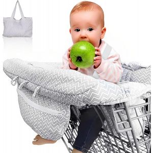 Protege Caddie Pour Bebe Et Couverture De Chaise Haute 2 En 1 Supermarch&eacute; Coussin Protege Chariot Bebe Portable Housse De Protection Pour Caddie Lavable En Machine - Neuf