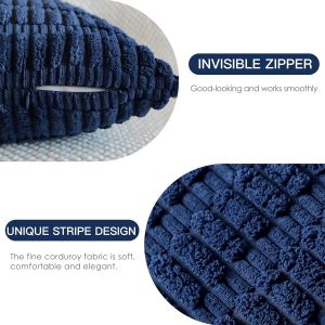 Tianyi-Lot De 2 Housses De Coussins En Velours C&ocirc;tel&eacute; D&eacute;coratif Canap&eacute; Taie D'oreiller Doux Decoration Pour Maison Salon Chambre Canap&eacute; D&eacute;coration 40x60cm (Bleu Marine) - Neuf