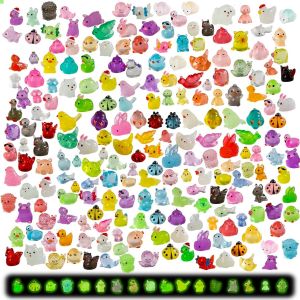 MEVRONISSHOP-Lot de 215 mini animaux en r&eacute;sine, petits animaux en plastique lumineux m&eacute;lang&eacute;s, mini figurines miniatures en r&eacute;sine pour jardin f&eacute;&eacute;rique, micro paysage, aquarium, d&eacute;coration de maison - Neuf