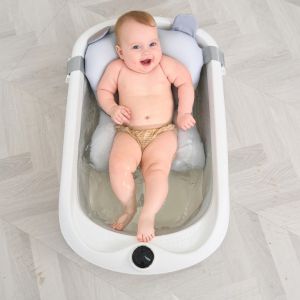 Baignoire B&eacute;b&eacute; Pliable - Thermom&egrave;tre Et Coussin Inclus - Cloud - Grey | Superbe Bebe - Neuf