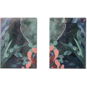 Lot De 40 Sachets Plats En Papier Coloré - Petit/Mini En Papier Kraft Imprimé Avec Le Motif : Feuille De Nénuphars - Neuf
