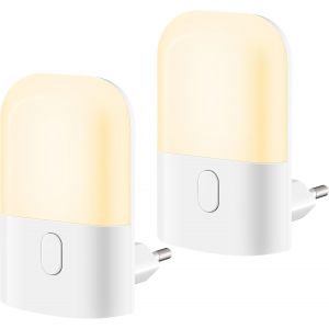 Veilleuse Prise Electrique, Veilleuse Enfant Avec Capteur De Crépuscule, Veilleuse Led 3 Niveau Luminosité 2700k Blanc Chaud, Veilleuse Bébé Pour Chambre Bébé, Cuisine, Couloir, Escalier, Salon - Neuf