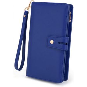 Femme Portefeuille Blocage Rfid En Pu Cuir Avec Bracelet Grande Capacité(21 Emplacements De Cartes) Poche Intérieure Convient Aux Portables 5.5 - Neuf