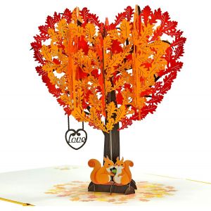 MEVRONISSHOP-CUTPOPUP Carte Anniversaire Pop Up, Carte De Voeux 3D (&Eacute;cureuils Et Arbre Coeur) - Neuf