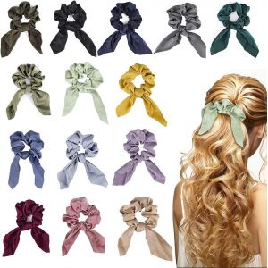 14 Pcs Bande De Cheveux Pour Bande De Cheveux De Velours,Bande De Cheveux D'oreille De Lapin De Bande De Cheveux Élastiqué Pour Femme,Fille,14 Couleurs - Neuf
