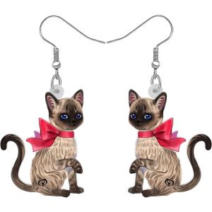 Kal-Boucles D'oreilles Pendantes En Acrylique Chat Animaux De Compagnie Mignon Pour Femmes Filles Bijoux Anime Kitten Cadeaux Pour Les Amoureux Des Chats - Neuf