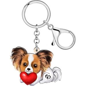 KAL-Porte-Clés Chien Mignon En Acrylique Pour Femmes Filles Kawaii Chiots Bijoux Cadeaux Pour Sac À Main Clés De Voiture Amoureux Des Chiens - Neuf