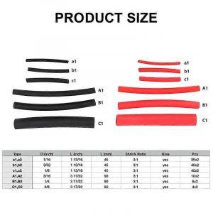 270pcs 3 : 1 Dual Wall Adhesive Heat Shrink Tubing Kit,Marine Wire Cable Sleeve Tube Assortiment Heat S - Neuf