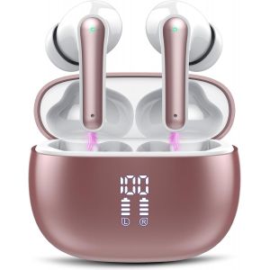 Ecouteurs Bluetooth Sans Fil¿2024 Ecouteurs Bluetooth 5.3 Écouteurs Sans Fil Basses Avec 4 Enc Réduction Bruit Mic,Oreillette Bluetooth Sans Fil 48H Durée Avec Écran Led,Étanche Ip7 Contrôle Tactile - Neuf