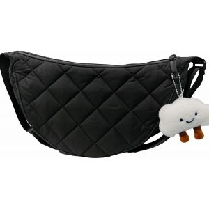 TIANYI-Sac à bandoulière pour femme, sac à bandoulière demi-lune pour femme, grand sac tampon, sac matelassé pour femme, sac matelassé pour femme, sac noir matelassé - Neuf