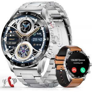 Lige Montre Connectée Homme(3 Bracelets),1.43"" Amoled Montre Connecté Avec Appel Bluetooth Moniteur Fréquence Cardiaque Podomètre, Smartwatch Etanche Ip68 Pour Android Ios - Neuf
