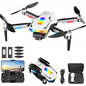 Drone Avec 2 Caméra Réglage Électrique Caméra,4k Mini Drone Caméra Pliable Active D'évitement D'obstacles, Drone Quadricoptère Fpv Wifi Télécommandé, Avec 2 Batteries, Pour Débutants-Marque Générale - Neuf