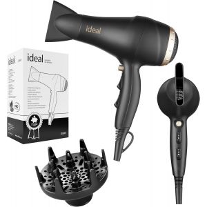 S&egrave;che-Cheveux Puissant 2000w Ionisation Diffuseur Concentrateur Air Froid Noir - Neuf