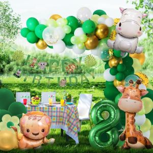 Decoration Anniversaire 8 An, Ballon Jungle Decoration Anniversaire 8 Ans,Ballon Anniversaire 8 An Garcon Fille, Decoration Anniversaire Jungle Safari - Neuf