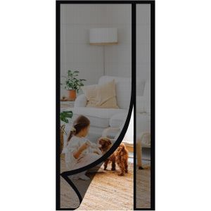 ChenQuanSarl-Moustiquaire Porte Résistant À Griffes De Chat, Moustiquaire Magnétique Ouverture Latérale Rideaux En Fibre De Verre, Moustiquaire De Balcon, Anti Insectes, Installation Facile, 90X200Cm - Neuf