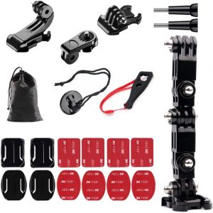 Support Gopro Casque Moto-Kit de Fixation pour Caméra d'Action Compatible avec Gopro et Autres Action-Cams - Neuf