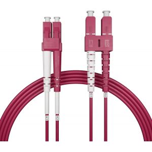 OM4 C&acirc;ble &agrave; fibre optique LC/UPC vers SC/UPC (1 c&acirc;ble,3 m)-C&acirc;ble patch &agrave; fibre optique duplex multimode LC/SC - Neuf