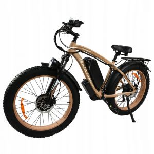 V&eacute;lo &Eacute;lectrique Dp2602 26 Pouces, Double Moteur 2000 W, 48 V 23 Ah, Shimano 21 Vitesses, Freins Hydrauliques, Autonomie 100 Km - Kaki - Neuf