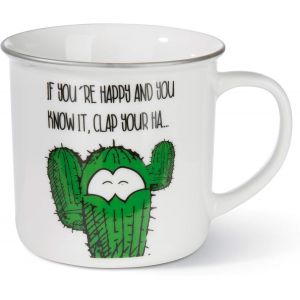 Eryi-45023 Tasse En Porcelaine Avec Inscription « If You're Happy » 400 Ml - Neuf