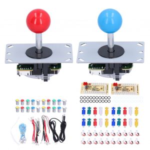 Kit De Pieces De Jeu D'arcade Diy, Accessoires De Joystick, Boutons D'arcade Led Pour Jeux Pc, Joystick De Galvanoplastie 5v2 Player - Neuf