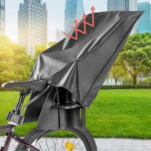 Housse De Pluie Pour Siège D'enfant De Vélo Tissu Oxford Résistant Aux Uv Housse De Pluie Imperméable À La Poussière Housse Coupe-Vent Pour Housse De Siège Enfant Arrière - Neuf