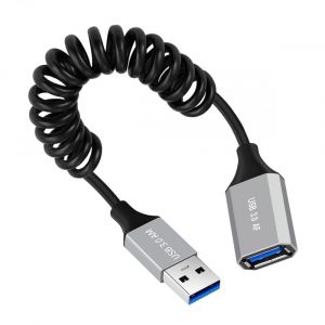 C&acirc;ble Usb 3.0 Type-A M&acirc;le Vers Usb 3.0 A Femelle C&acirc;ble Spiral&eacute; Extensible Rallonge De 100 Cm 5 Gbit/S Pour Disque Ssd Cam&eacute;ra Donn&eacute;es[Z1027] - Neuf