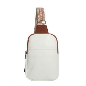 Les femmes V&eacute;g&eacute;talien Sac &agrave; Bandouli&egrave;re en Cuir Clochard Sac de Poitrine Sac Blanc Taille de l'Unit&eacute; - Neuf