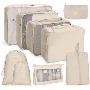 Ensemble de 9 cubes de rangement pour bagages et valises - Neuf