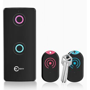 MEVRONISSHOP-Localisateur de Cl&eacute;s, Localisateur d'Objets 80 DB Perdus sans Fil Key Finder avec 2 R&eacute;cepteurs RF, T&eacute;l&eacute;commande sans Fil Localisateur de cl&eacute;s RF pour cl&eacute;s Portefeuille T&eacute;l&eacute;phone Bagages - Neuf