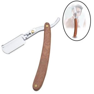 Coffret De Rasoir Droit Haut De Gamme Avec Manche Ergonomique En Bois, Porte-Lame, Cuir À Rasoir Et Pâte À Aiguiser ¿ Cadeau Idéal Pour Homme - Neuf